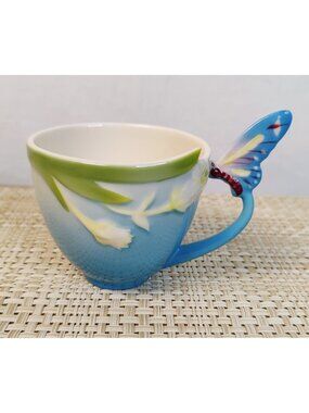 Rare Godinger Butterfly Tea Cup - No Saucer Hand Painted